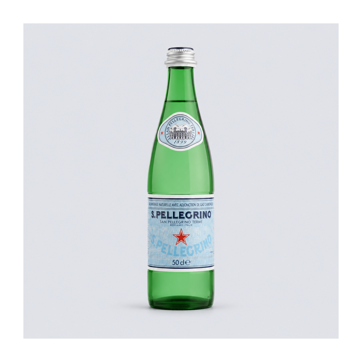 Eau pétillante 50 cl, Badoit ou San Pellegrino selon disponibilité