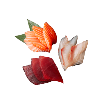 Sashimi assortiment (les 3 poissons - 10 pièces)